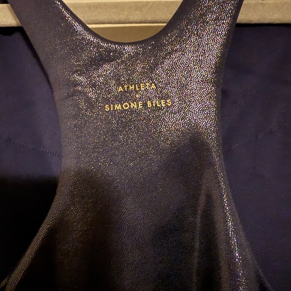 Athleta Simone Biles Collab Blue Crop Tank Top NWT size medium - Picture 4 of 5